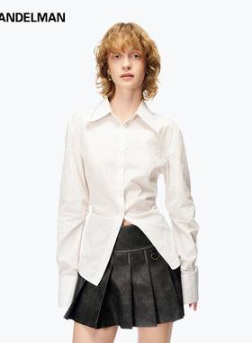 ANN ANDELMAN官方直营2025年新款设计感西装衬衣收腰条纹衬衫薄款