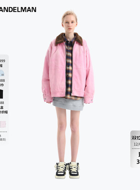 ANN ANDELMAN秋冬加厚牛仔夹克女款翻领拉链通勤风直筒型棉质外套