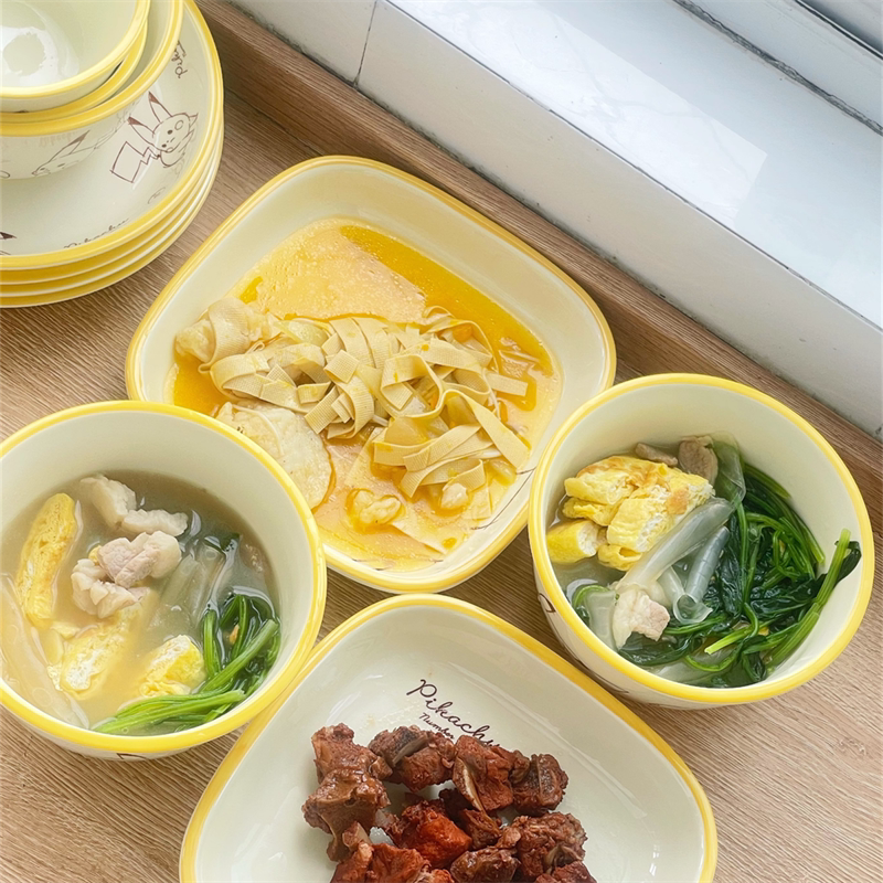 顺祥陶瓷卡通可爱釉下彩碗盘餐具