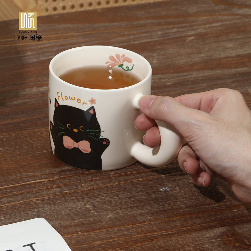顺祥陶瓷可爱猫咪卡通马克杯