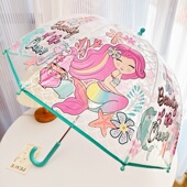 美人鱼幼儿园小学生儿童雨伞可爱加厚手开长柄伞宝宝透明雨伞男女
