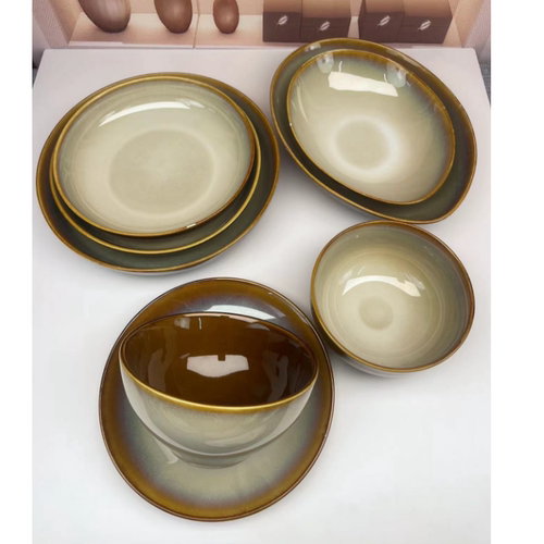 陆家餐具新骨瓷家用四方圆形