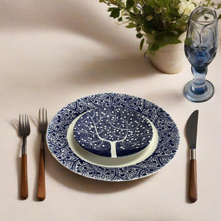 陆家高温陶瓷盘碗杯釉下彩无毒无铅镉无动物骨粉家用中西餐盘陆升