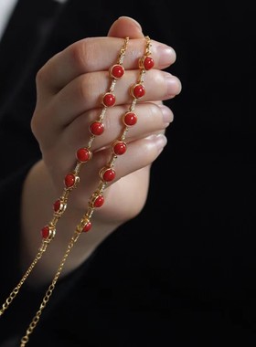 天然手链项链搭配925银设计款高级感