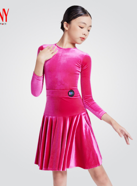 NY纳艺少儿丝绒分体套装女童拉丁舞规定服恰恰练习服两件套24605T