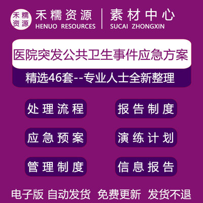 医院突发公共卫生事件应急方案和传染病疫情报告工作制度及流程