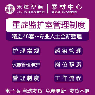 重症监护室医院感染管理制度岗位职责诊疗常规医院icu重症医学ppt