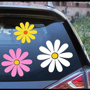 汽车 多色花 汽车后窗玻璃 贴纸 趣味贴纸 太阳花 贴花 花朵
