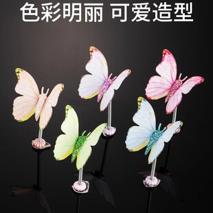 汽车中控台蝴蝶车载摆件出风口可爱装 饰品 饰弹簧摇摆创意治愈系装