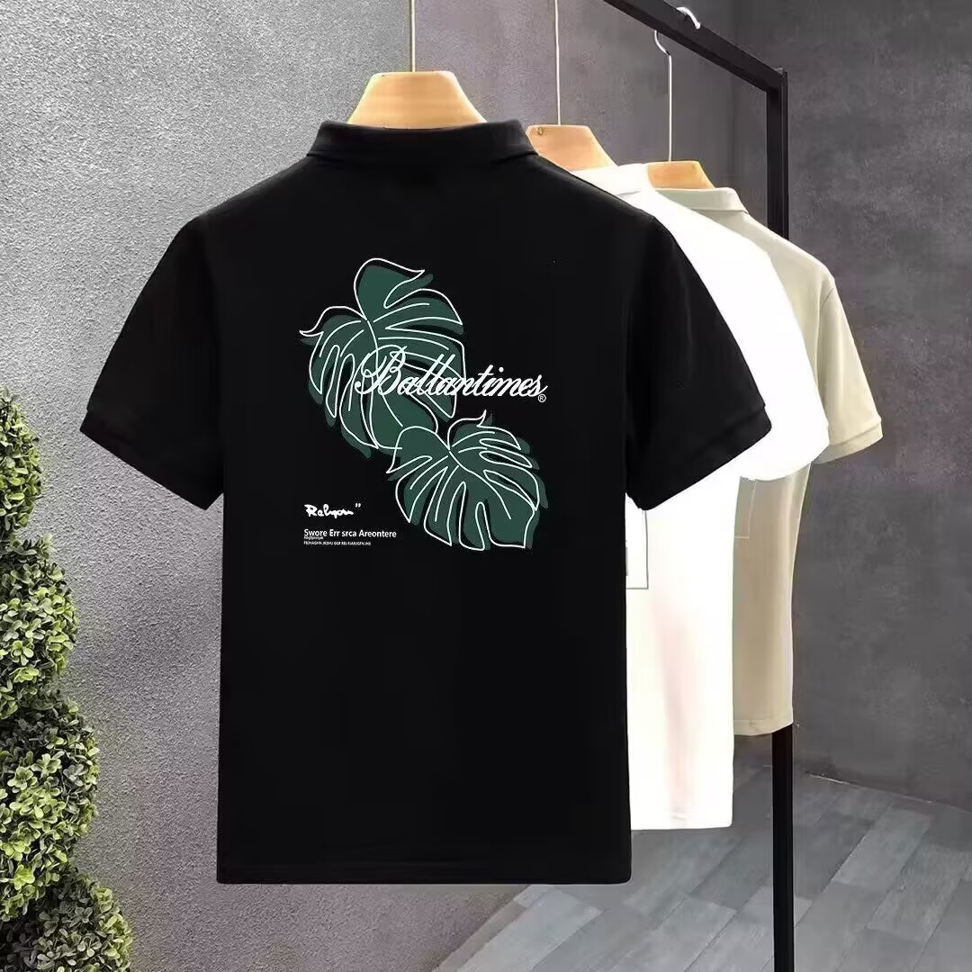翻领短袖polo衫男潮牌夏季tPolo衫