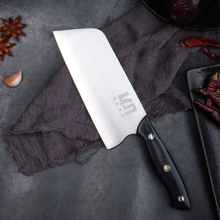 锻打9铬夹钢女士小菜刀家用不锈钢切片刀锋利切肉刀正品老梅薄刀