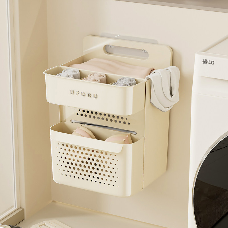 脏衣篓家用卫生间洗澡放干净衣服收纳筐高级感壁挂篮浴室放置神器