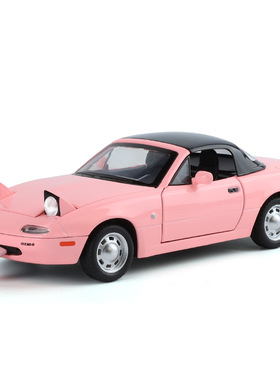 仿真1:24马自达MX-5敞篷跑车模型蓝粉红色合金玩具小汽车男孩新款