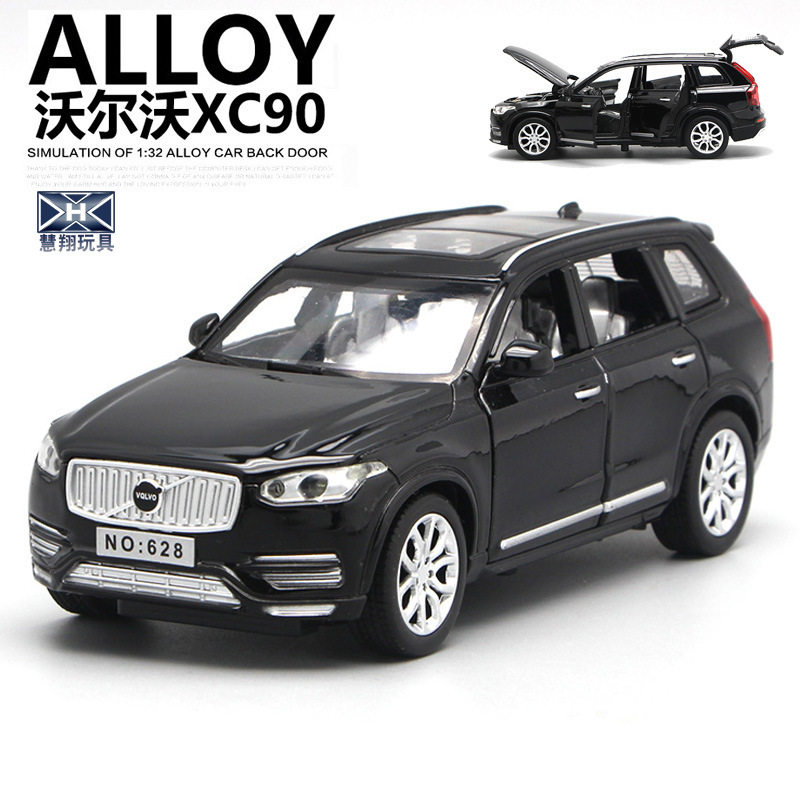1/32沃尔沃xc90合金模型收藏摆件开门带声光回力滑行沃尔沃玩具车