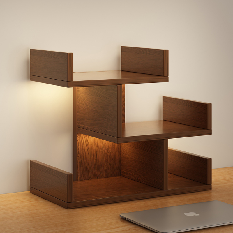 桌面书架桌上置物架办公室收纳小书柜学生展示柜台面分层转角柜子