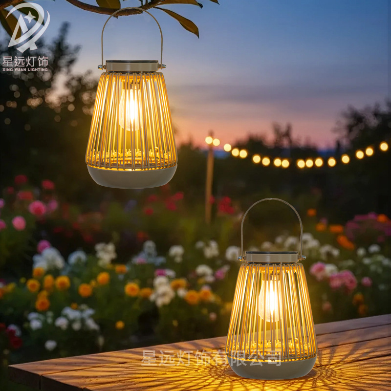 户外太阳能竹编灯笼吊灯装饰灯