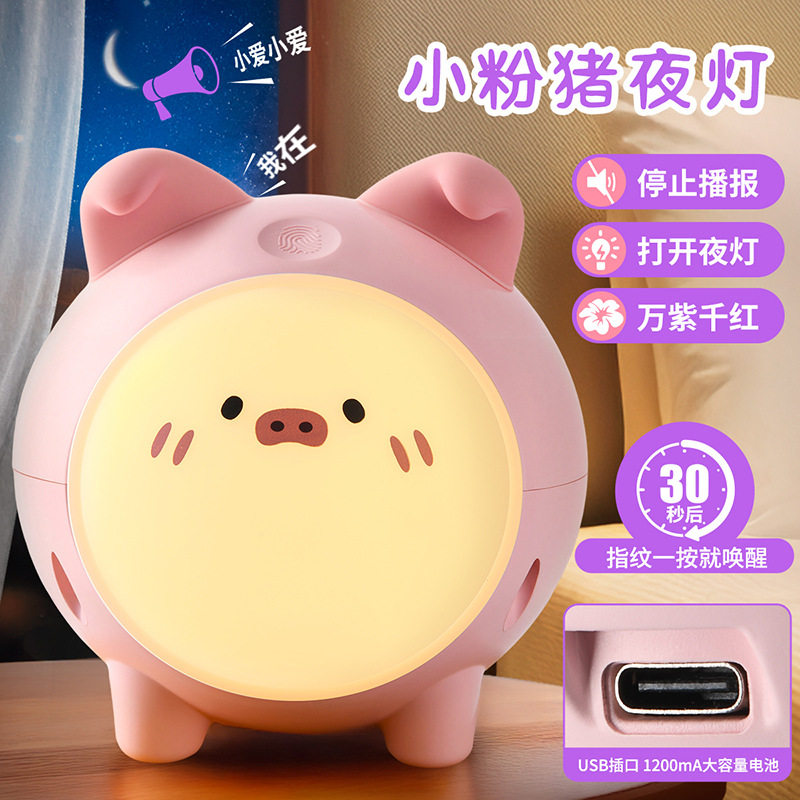 小猪夜灯卧室睡眠台灯儿童伴睡护眼婴儿喂奶触控灯生日礼物