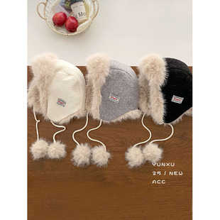 加厚保暖护耳帽子女2025冬天毛茸茸暖和帽户外骑行滑雪套头雷锋帽