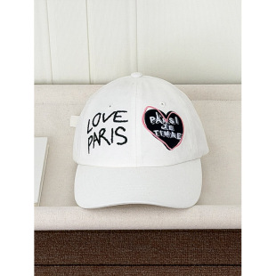 春季 情侣百搭遮阳帽显脸小鸭舌帽爱心字母刺绣棒球帽女 新款
