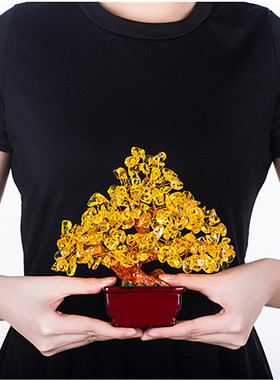 招财树树脂装饰品现代办公桌创意