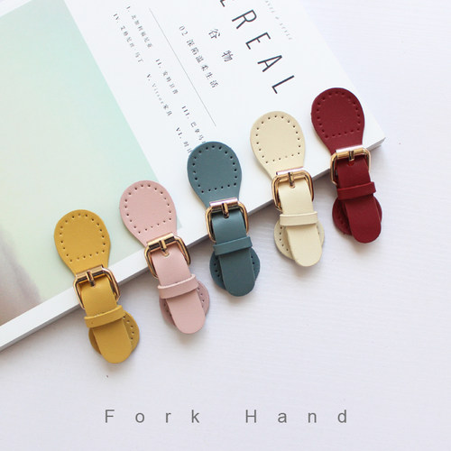 叉子若山雅子色系手工拼布真皮盖