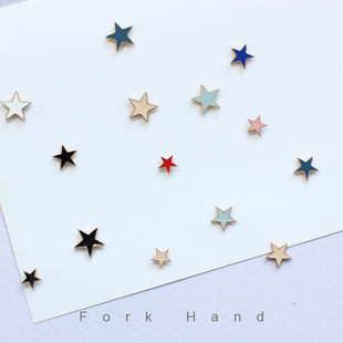 五角星彩色滴胶铆钉手工diy箱包包带装 饰五金配件撞钉子母钉大小