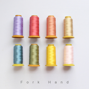叉子手工皮革线涤纶线基础色系6股皮艺包包缝纫线结实加强diy缝线