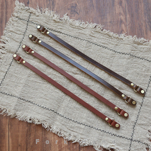 叉子手工拼布包真皮配件34cm加厚头层牛皮复古包带手挽手拎