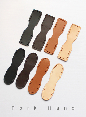 手工拼布包带配件方形方圆形斜背带包带头真皮皮头3.2cm挂耳搭扣