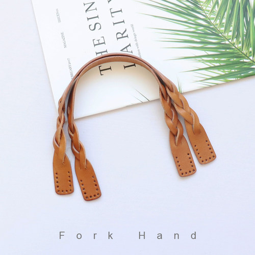 叉子手工早苗款麻花手拎手挽包带