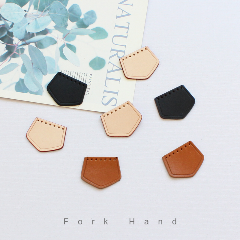 叉子钩针布包标牌手工真皮配件