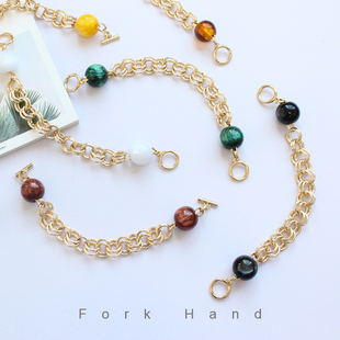 包包配件亚克力树脂包带手提女包带子替换金属链条把手拎手短包带