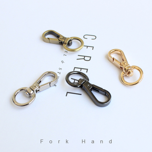 叉子手工皮艺包带挂钩配件1cm内径钩扣龙虾扣包包扣五金件背包