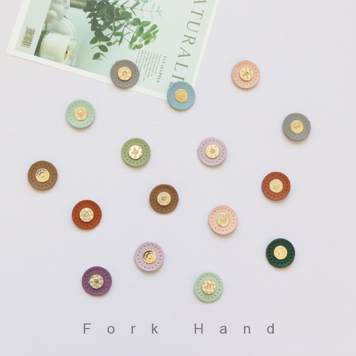 叉子手工圆形磁扣包口扣磁铁包扣