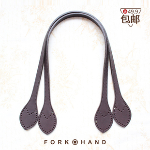 托特 单肩包带把手手工拼布包经典 DIY手工真皮配件头层皮叶子款 式