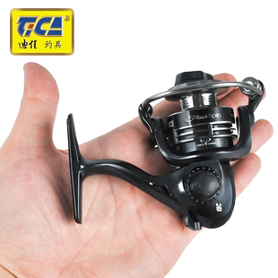 超轻迷你迪佳渔轮FN掌中宝全金属头碳素身前打筏竿路亚纺车轮冰钓