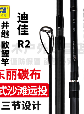迪佳carp插节欧鲤竿并继式超远投超硬大导环锚鱼竿沙滩远投碳素杆