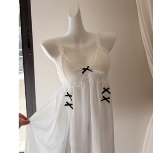 纯欲风带胸垫蕾丝吊带睡裙 300白月光性感睡衣女新款 加大码 胖MM2