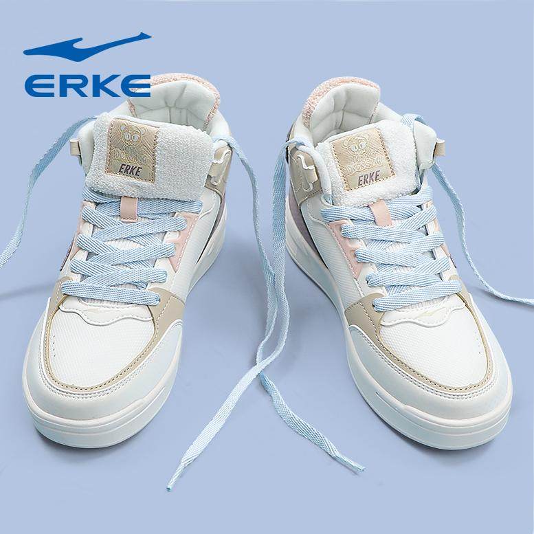 鸿星尔克女鞋高帮板鞋秋冬加绒运动鞋保暖大棉鞋二皮面防水小白鞋,运动鞋new,板鞋,淘宝优惠券,粉丝福利购,淘宝优惠卷