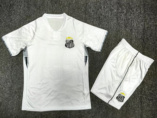 桑托斯冷门25赛季足球短袖训练套装白色男女定制夏运动健身比赛服