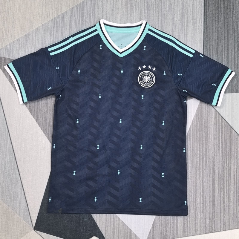 复古藏青色短袖足球训练服球衣男上衣2526新款速干健身运动队服