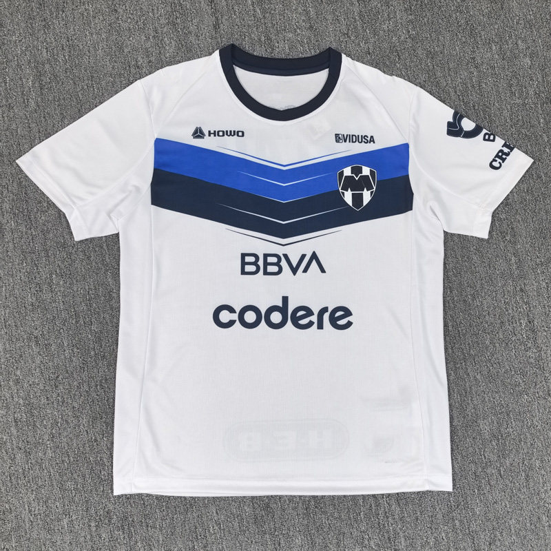 蒙特雷冷偏门足球服短袖上衣定制白色25-26新款男生圆领运动踢球