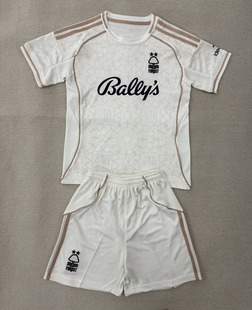 诺丁汉森林白色短袖球衣套装男2526冷门足球服定制印号速干运动服