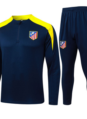 马竞宝蓝长袖球衣男春秋2526足球训练服出场健身长裤跑步运动队服