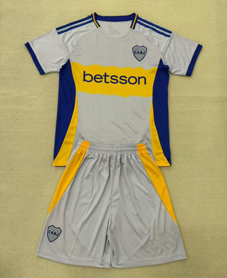 博卡青年25-26新款短袖足球训练套装灰色男定制学校比赛运动健身