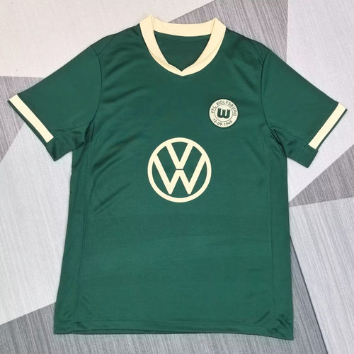沃尔夫斯堡绿色短袖球衣男2526冷门足球服上衣定制印号字运动队服