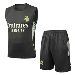 Real Madrid Sleeveless Vest Jersey Gray-Green 2526 New Style Boys' Shorts Quick-Drying Casual Fitness Running Sportswear