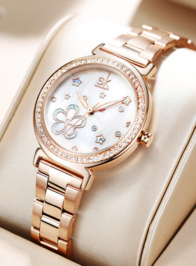 sk手表 女表女生中学生watch手表女生高颜值石英手表腕表轻奢经典