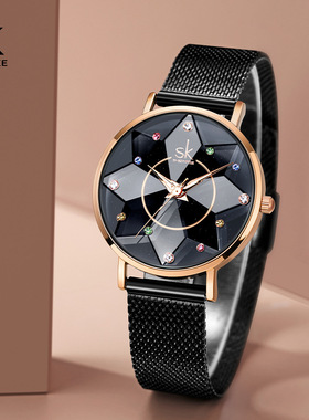SK腕表个性几何六芒星ins女士手表女小众高级感石英手表爆款轻奢