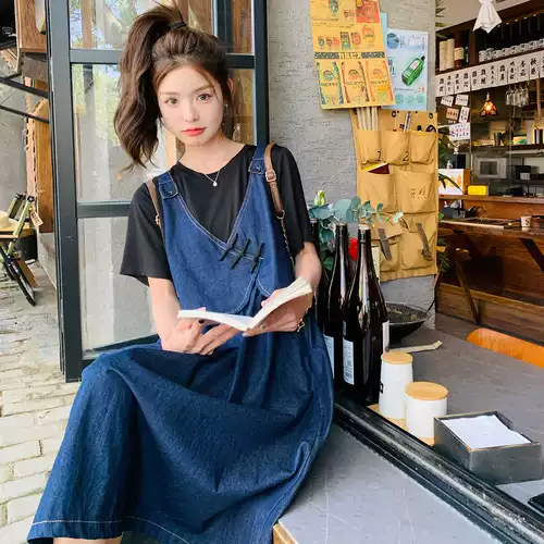 Джинсовый небольшой дизайнерский летний комплект, джинсовая юбка, китайский стиль, тренд сезона